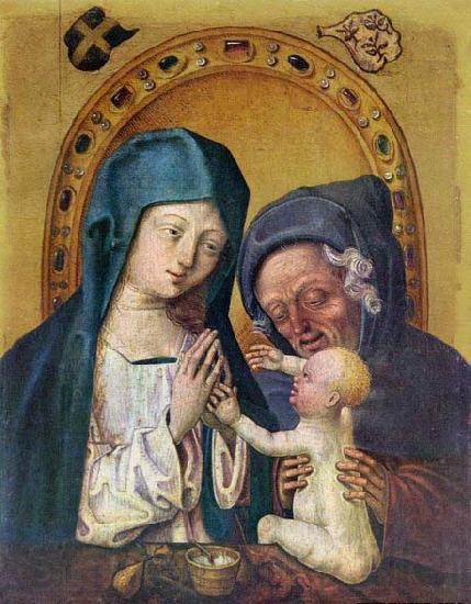 MASTER of the St. Bartholomew Altar The Holy Family France oil painting art